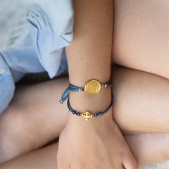 DULCE MARÍA scapular - 16mm gold medal bracelet with elastic