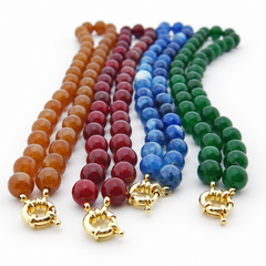 ZOE DOR MINI - collar piedras mini acero dorado