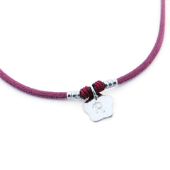 TOP - customizable necklace silver flower medal 13mm