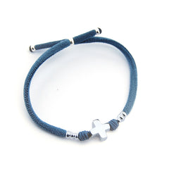 TREVI - pulsera cruz plata 10mm