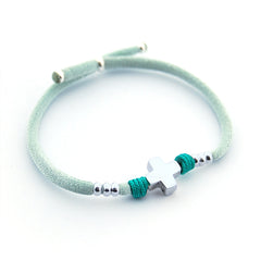 TREVI - pulsera cruz plata 10mm