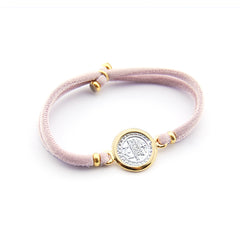 VIRGEN DE GUADALUPE RIBETE DORADO - pulsera medalla 15mm