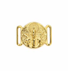VIRGEN DEL PILAR SEDA - Pulsera medalla dorada 20mm
