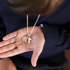 ESCAPULARIO CARMELO - collar cadena escapulario y cruz plata