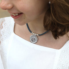 VIRGEN BISEL - collar medalla plata 25mm