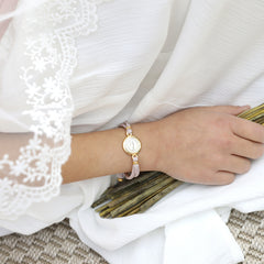 VIRGEN DE GUADALUPE RIBETE DORADO - pulsera medalla 15mm