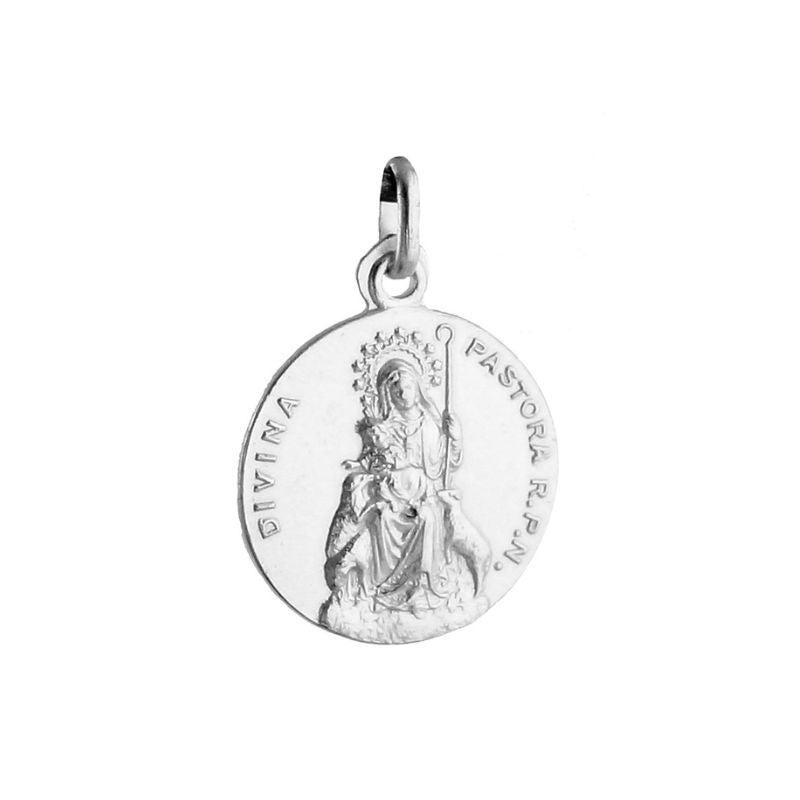 Virgen de la Divina Pastora - medalla clásica de plata 20mm