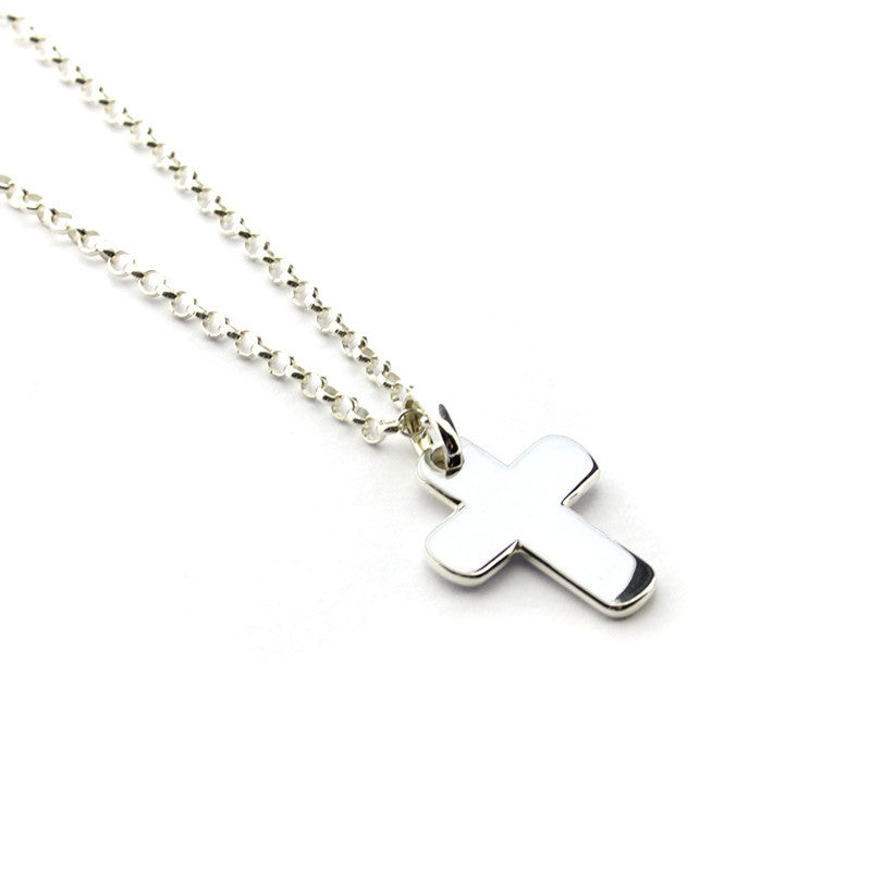 IZA - collar personalizable cruz de plata 17x20mm