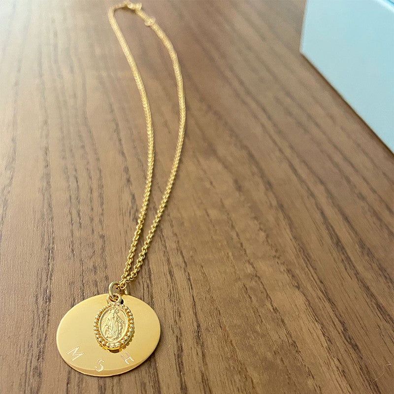 VIRGEN MILAGROSA UMA - collar medallas doradas personalizables