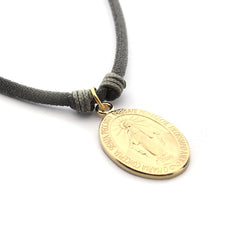 VIRGEN MILAGROSA SUS- collar medalla dorada 16x23mm