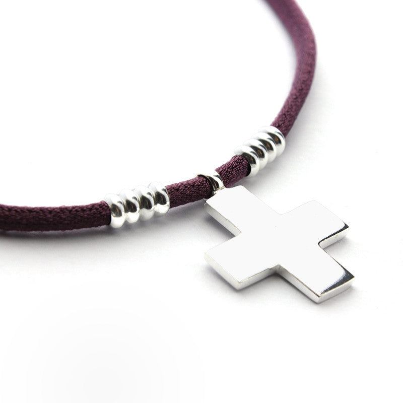IMA - collar cruz personalizable plata 22mm
