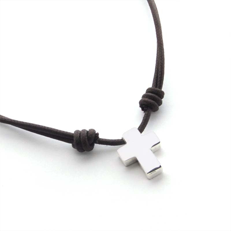 LINUS - collar cruz personalizable plata 14x17mm