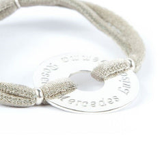 LAVENDER - pulsera personalizable donut plata 30mm