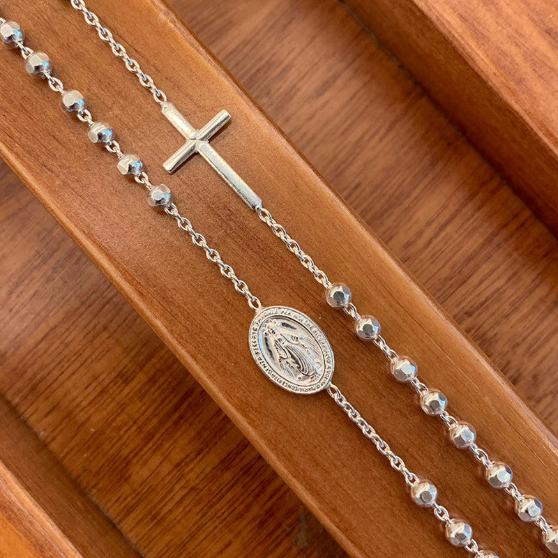 DEVOTE - Collar rosario de plata Virgen Milagrosa