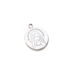 Virgen de Medjugorje - medalla de plata personalizable CIELITO