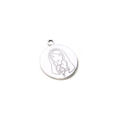 Virgen de Lourdes - medalla de plata personalizable CIELITO