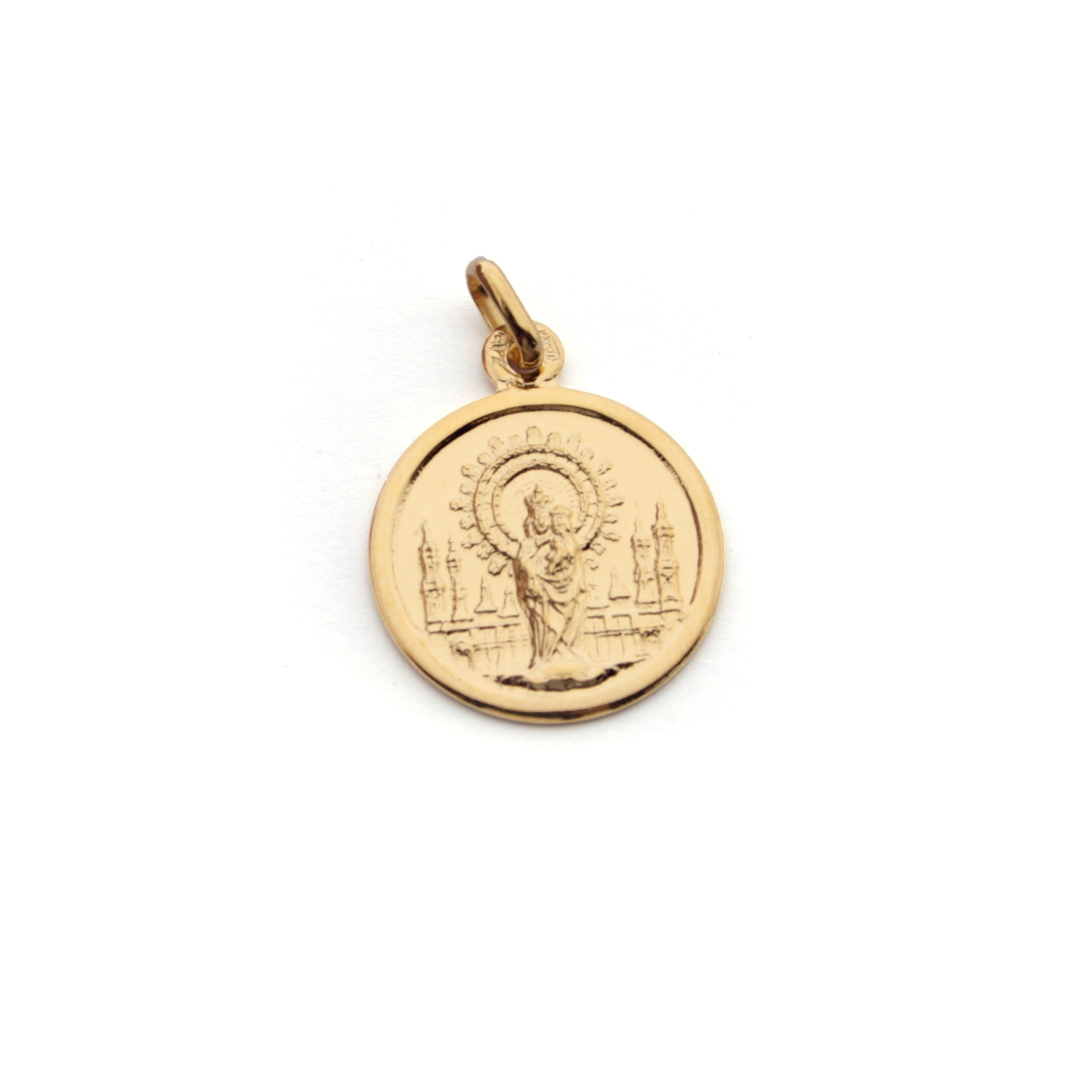 Virgen del Pilar - medalla clásica dorada