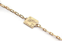 Escapulario CASA DE ORO - pulsera medalla dorada 16x17mm con cadena