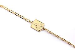 Escapulario CASA DE ORO - pulsera medalla dorada 16x17mm con cadena