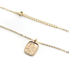 Escapulario CORAZÓN - collar medalla dorada 14x16mm con cadena