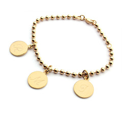 PAOLA - pulsera personalizable con medallas doradas 13mm