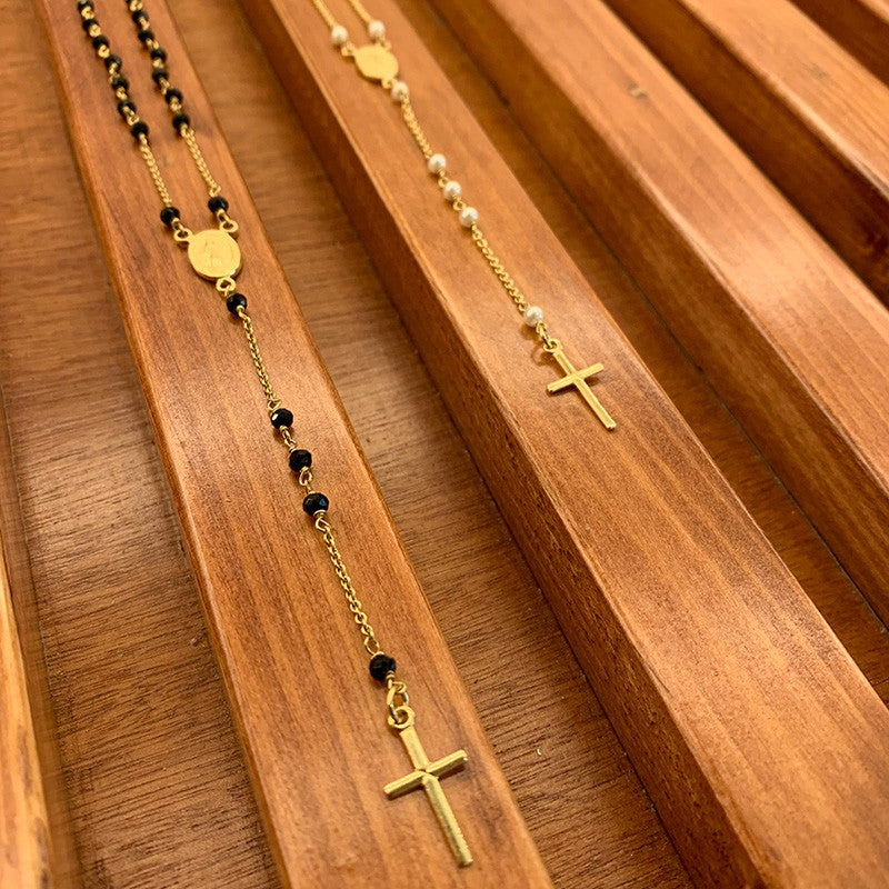 GAUDE - collar rosario dorado