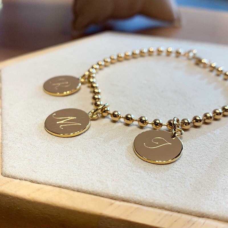 PAOLA - pulsera personalizable con medallas doradas 13mm