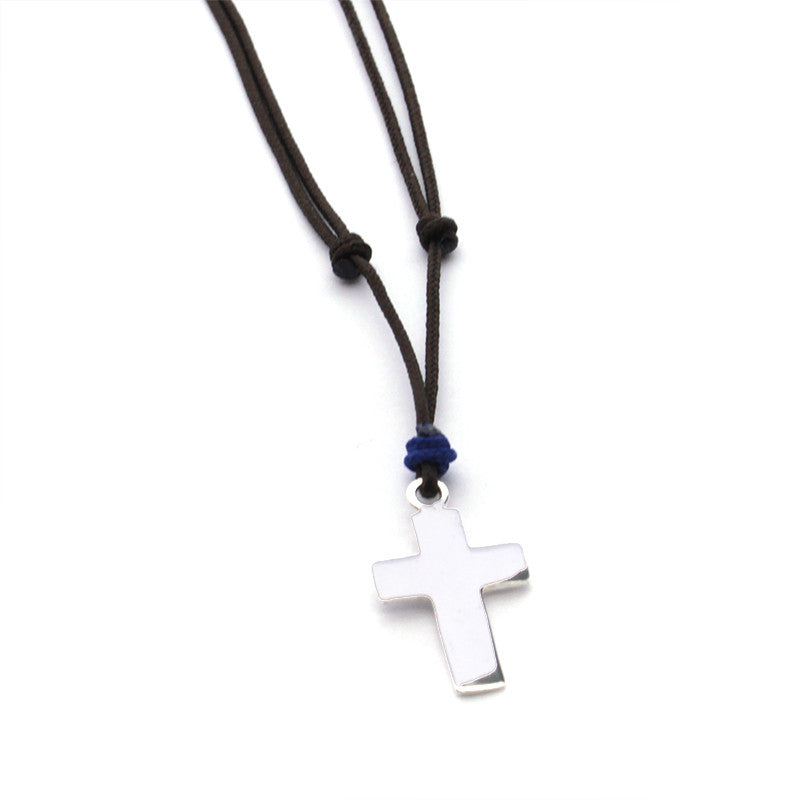 ELÍAS - collar cruz personalizable plata 13x19mm
