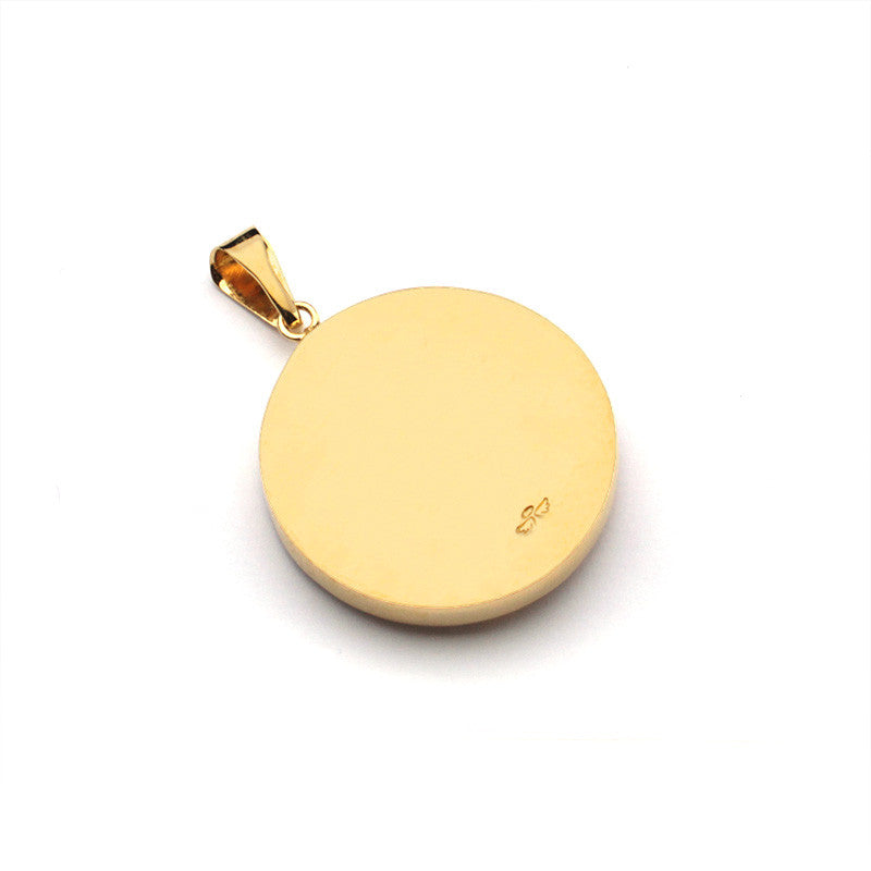 VIRGEN DEL CARMEN - medallón personalizable dorado 34mm para el RAMO DE NOVIA
