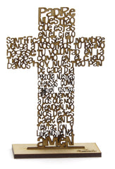 Cruz Padre Nuestro de madera - Sobremesa