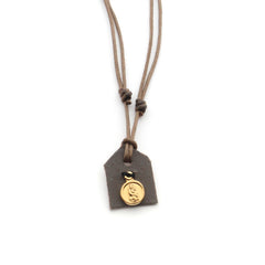 Escapulario SAGRARIO - collar medalla dorada 7mm con cordón