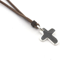 SOCO - collar personalizable cruz plata 17x20mm