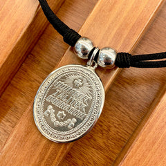 VIRGEN DE GUADALUPE BISEL- collar medallón plata 30x36mm