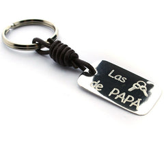 LAS LLAVES DE PAPÁ - llavero personalizable medalla plata 18x33mm