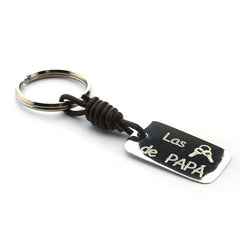 DAD'S KEYS - customizable keychain silver medal 18x33mm