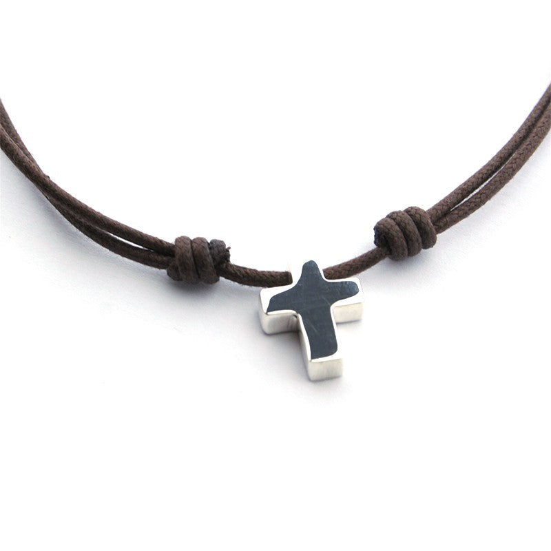 LEVI- collar personalizable cruz plata 11x14mm