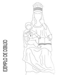 MEDALLA RAMO DE NOVIA personalizada con tu dibujo de la Virgen o devoción