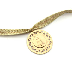 VIRGEN DEL PILAR - Medallón personalizable de dorado 30mm para el RAMO DE NOVIA