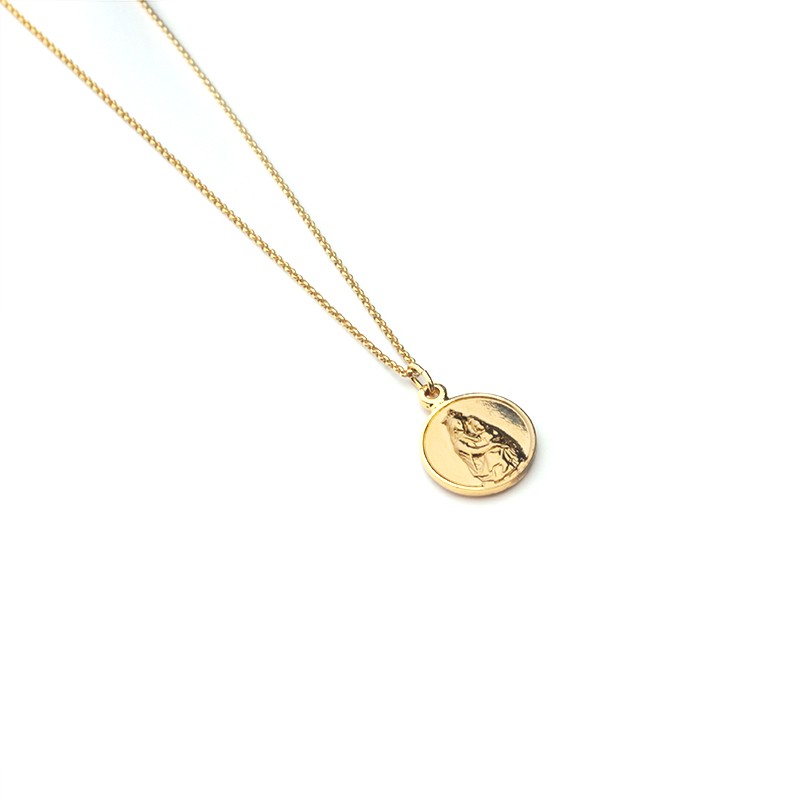 Escapulario CARMELO - collar medalla personalizable dorada 18 mm con cadena