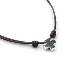 CALAI - collar personalizable cruz plata15mm
