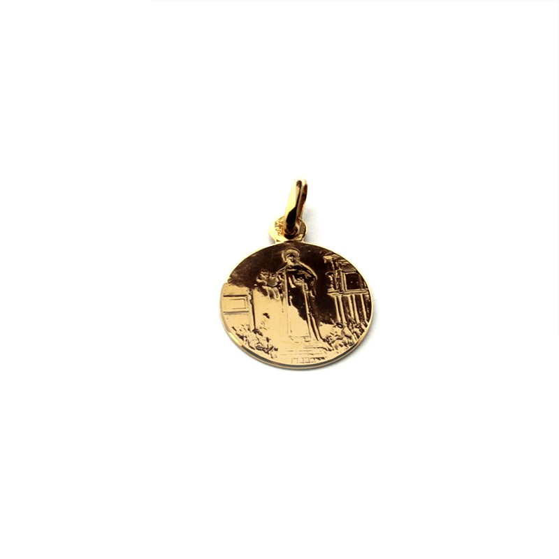 Santa Inés - medalla clásica dorada 17mm
