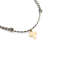 LASEA - Collar cruz personalizable dorada 17x14mm
